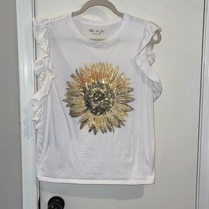 Mic & Jax Sunflower Ruffle Tshirt